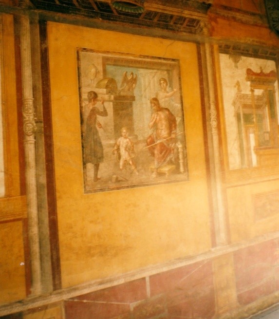 Pompei lakóház freskó, fotó: Kissné Kovács Ágnes