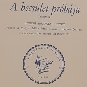 Költészet napja alkalmából rendezett irodalmi est meghívója, 1966