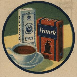 Számolócédula a Franck kávépótló reklámjával (Göcseji Múzeum gyűjteménye)