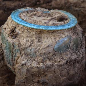 Római kori üveg urna, a 2021-es próbafeltárás egyik ékes lelete