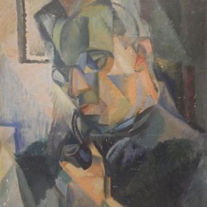 Pipás portré, 1920, ltsz. 1982.7.1.
