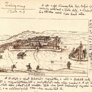 Egerszegh ábrázolása Kőnig Frigyes Várak és erődítmények a Kárpát-medencében Helikon 2001. 1068b