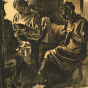02 Anya és Teri varrnak, 1925.