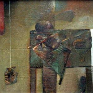 Csendélet, 1985, olaj, vászon, 64x64 cm