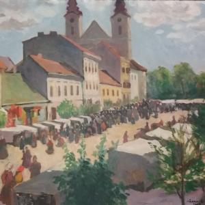 Egerszegi piac, 1925, olaj, vászon