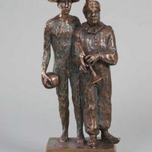Finálé I, 1989, bronz, kő, 28 cm