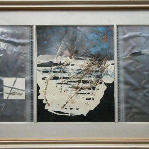 Hóolvadás, 1987, olaj, kollázs, papír, 58x92 cm