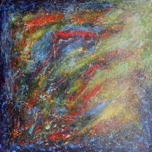Galaxis, 2014, akril, farost lemez, 48 x 48 cm