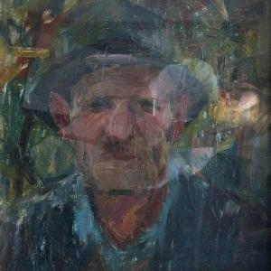 Idősebb férfi portréja, 1940.es évek, olaj, farost, 50x42 cm