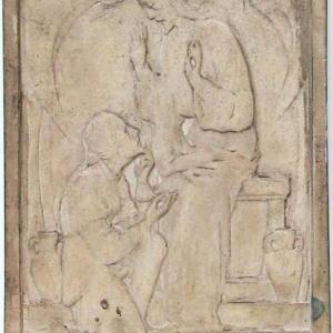 Jézus a kútnál, 1931, gipsz relief, 37x25,5 cm