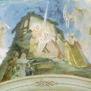 Jézus születése, Jásd, 1957, freskó
