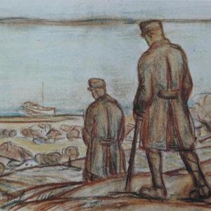 Katonák a Balaton partján, 1916.