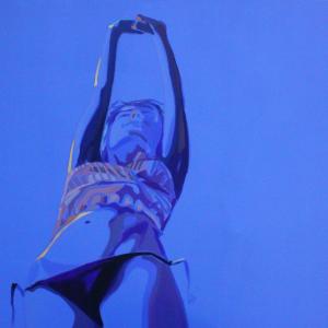 Kékben, 2011, vászon, akril, olaj, 80x80 cm