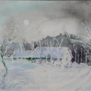 Kovácsék pincéje télen, 2008, papír, akvarell, 45x55 cm