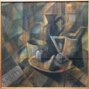Szabó Lajos Roland: Kmetty, olaj, vászon, 70x70,5 cm