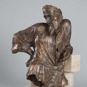 Michelangelo, 2004, bronz, kő, 43 cm