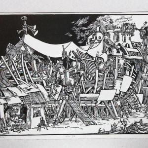 Noé, 1976, linómetszet, 335x500 mm