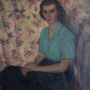 Női portré, 1946-50, olaj, vászon, 100x82 cm