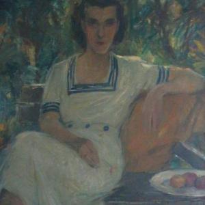 Női portré, 1950, olaj, vászon, 105x82 cm