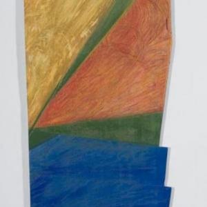 Ősz, 2002, fa, akril, olaj, 98x31 cm