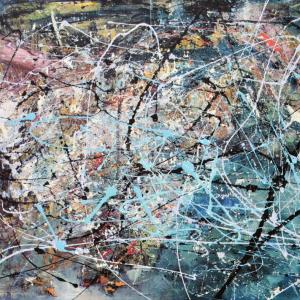 Pollock szelleme, farost, olaj, 80x120 cm