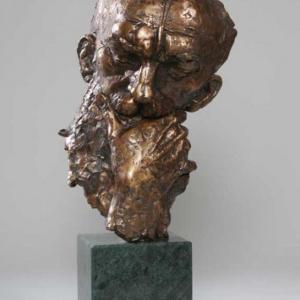 Rodin, 2004, bronz, kő, 32 cm