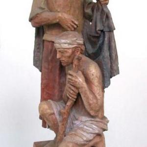 Szent Márton, 1992 k, terrakotta, 65 cm