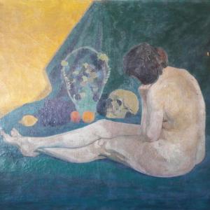 Ülő női akt, 1912, olaj, vászon, 117x138,5 cm