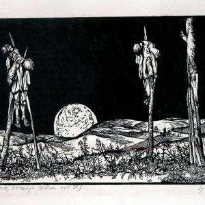 Urak bosszúja (Dózsa V.), 1964, linómetszet, 175x250 mm