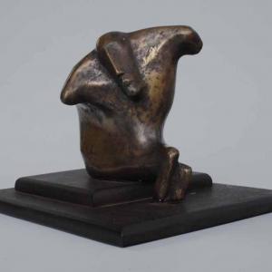 Werther, 1989, bronz, fa, 15 cm