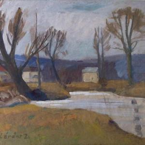 Zala folyó, 1930 k, tempera, papír, 48x63,5 cm