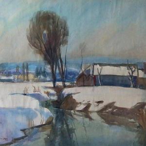 Zala folyó, 1932, akvarell, papír, 49x63,5 cm