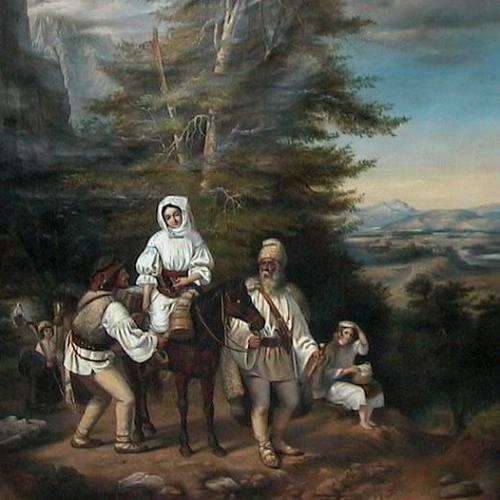 Barabás Miklós:  Vásárra induló bérci oláhok, 1840-1844 körül  olaj, vászon, 140x110 cm